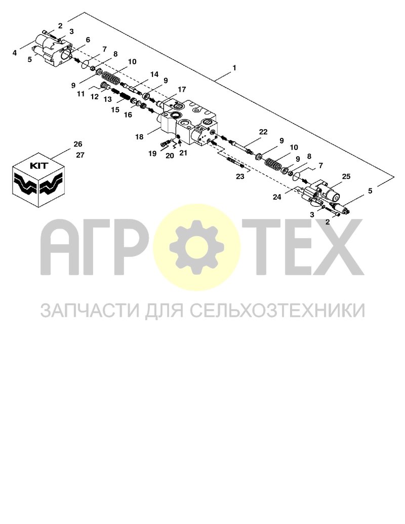 Чертеж Секция гидрораспределителя (6VLV30bf)